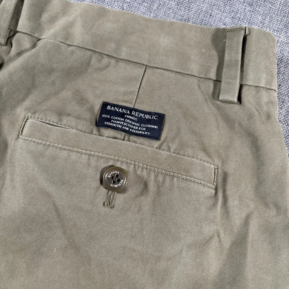 Banana‎ Republic Aiden Chino Mens 30x30 Olive Green Slim Fit Cotton Pants
